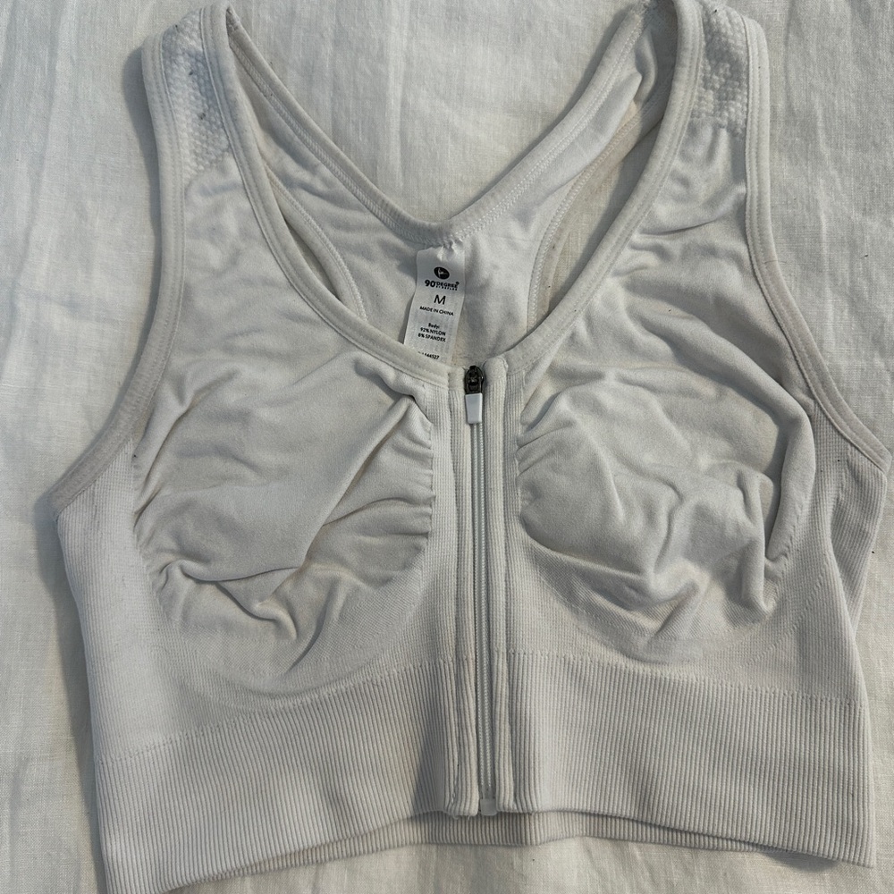Zip front sports bra